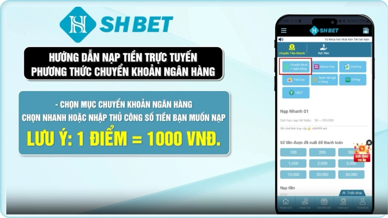 Hướng dẫn quy trình nạp tiền và rút tiền minh bạch, an toàn tuyệt đối tại nhà cái SHBET.